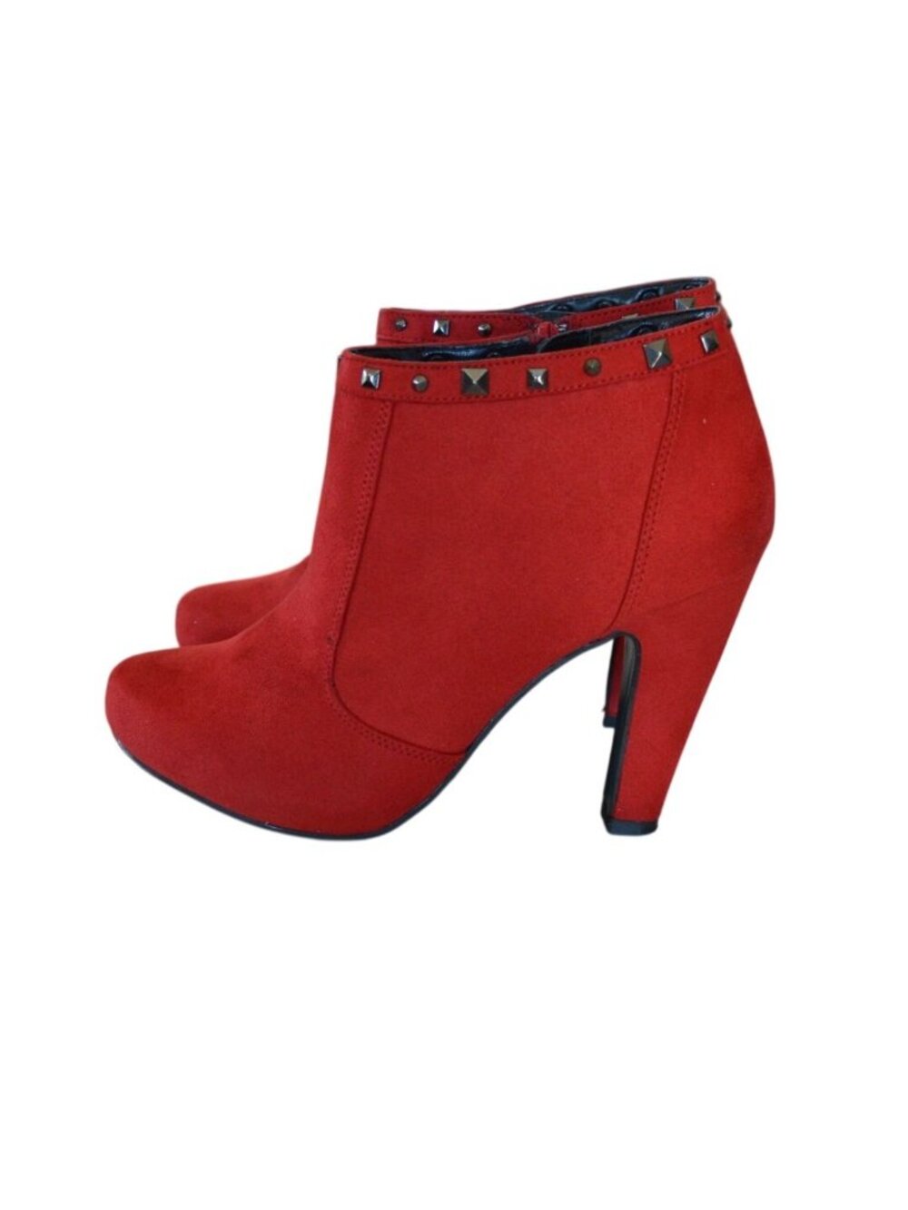 New Call It Spring Rudolpha Red Ankle Studded Booties Women's Size 9 Winter